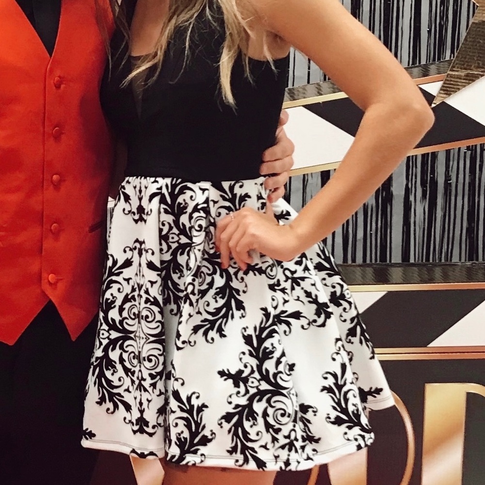 Black and white formal dress